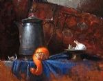 Pitcher, Orange, Garlic by David Cheifetz Oil ~ 16 x 20