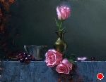 Three Roses by David Cheifetz Oil ~ 11 x 14