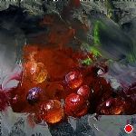Grapes on Fire by David Cheifetz Oil ~ 5 x 5