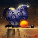 Blue Flowers by David Cheifetz Oil ~ 6 x 6